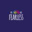 We Are Fearless Logo RGB Primary Full Colour on Blue
